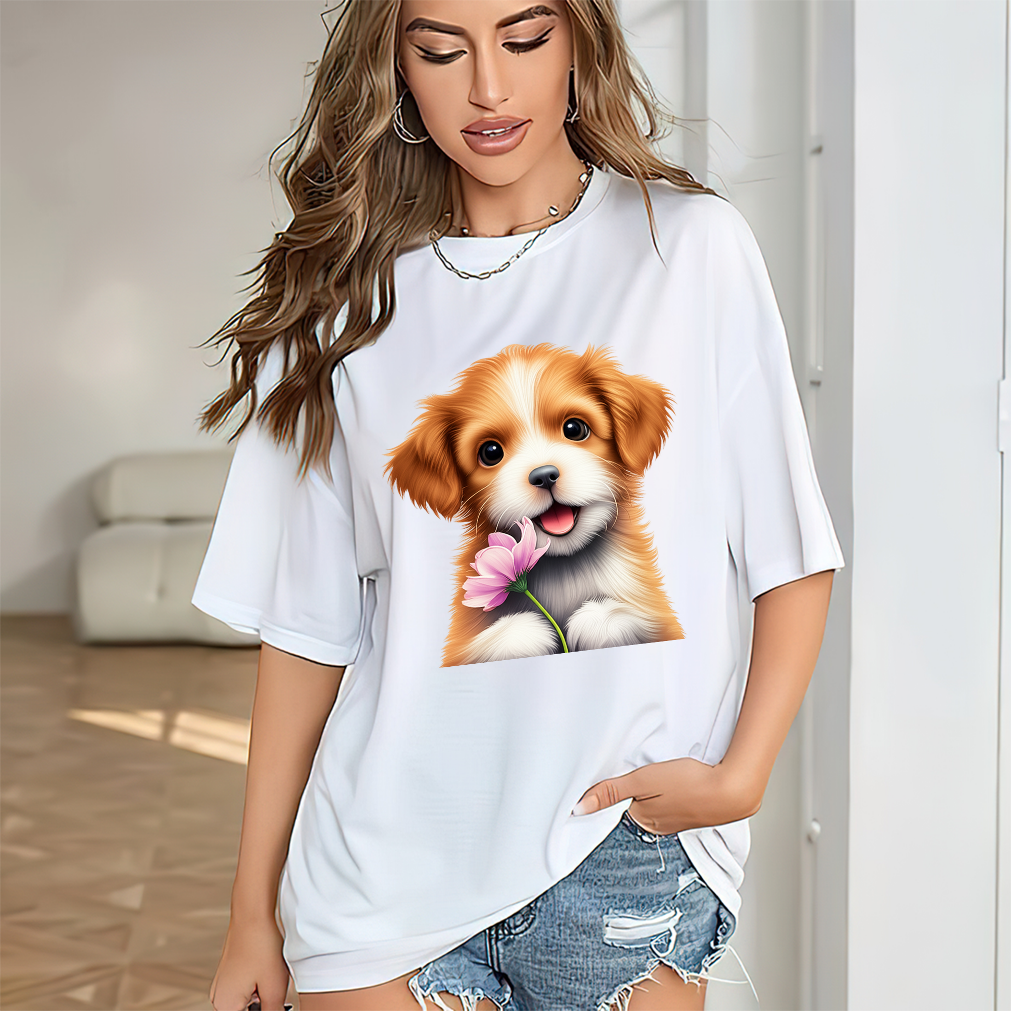 Adorable Pup Vibes – Custom Photo Puppy Lover T-Shirt