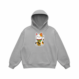 Lucky Cat Vibes – Maneki Neko Hoodie for Good Fortune