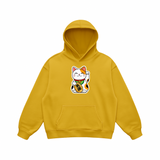 Lucky Cat Vibes – Maneki Neko Hoodie for Good Fortune