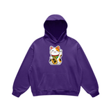 Lucky Cat Vibes – Maneki Neko Hoodie for Good Fortune
