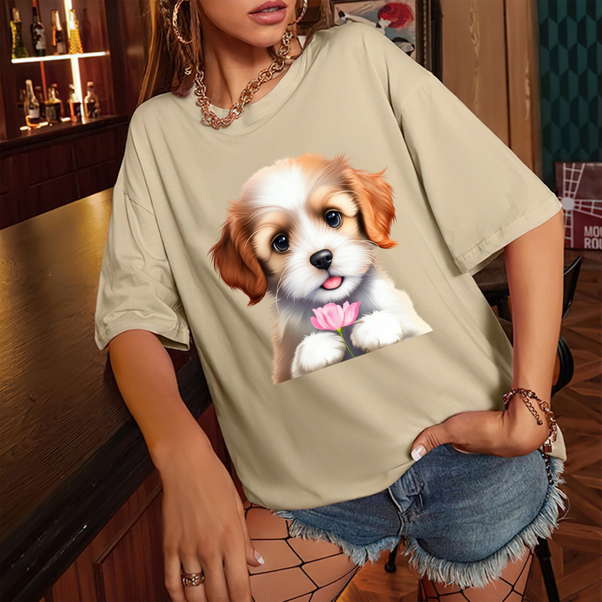 Adorable Pup Vibes – Custom Photo Puppy Lover T-Shirt