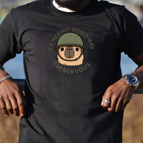 Just Vibing with My Capybara – Funny Animal T-Shirt